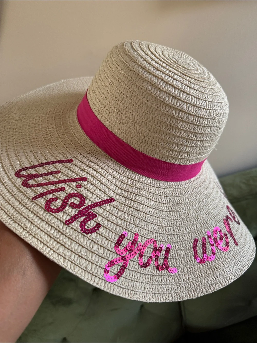 Wish You Were Here Wide Brim Beach Hat